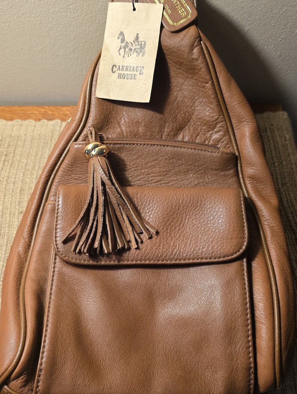 NEW-Carriage House Leather Sling Bag